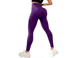 Leggings Anticelulite De Alta Qualidade Com Corte V Elevado E Tecido Elástico Respirável Para Academia E Dia A Dia Roxo Escuro