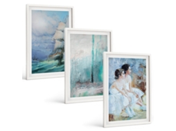Conjunto De Pinturas Navio, Mar, Dançarina Abstrata Espelharte (3 Peças 40x60 Cm)