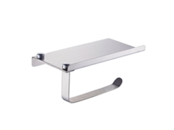 Porta papel higiênico de aço inox com prateleira para celular S/MARCA