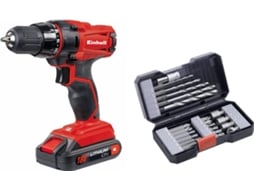 Conjunto de Berbequim-Aparafusadora EINHELL TC-CD 18-2 Li + Brocas e Bits