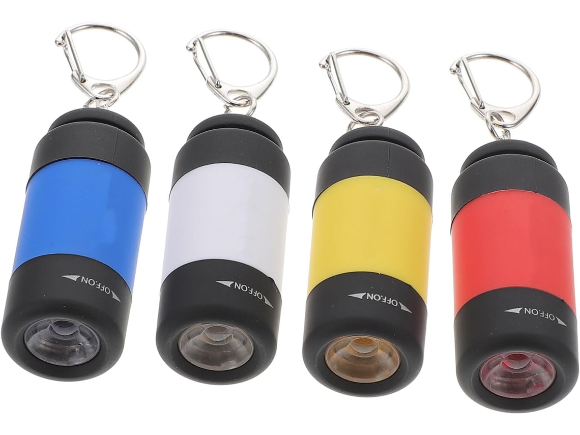 Mini Lanterna De Chaveiro Led Recarregável Via Usb Com 4 Peças, Leve