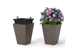 Conjunto de 2 Vasos Autoirrigáveis com Drenagem, Marrom NORTHIX
