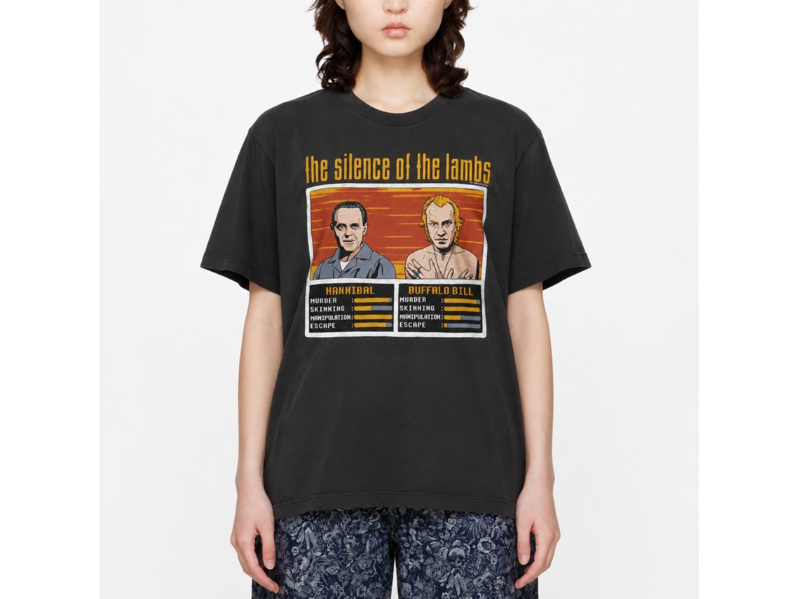 Rockinstone Silence Of The Lambs Movie Silence Hannibal Vs Bill Solid Smoke Adult T-shirt Size:s