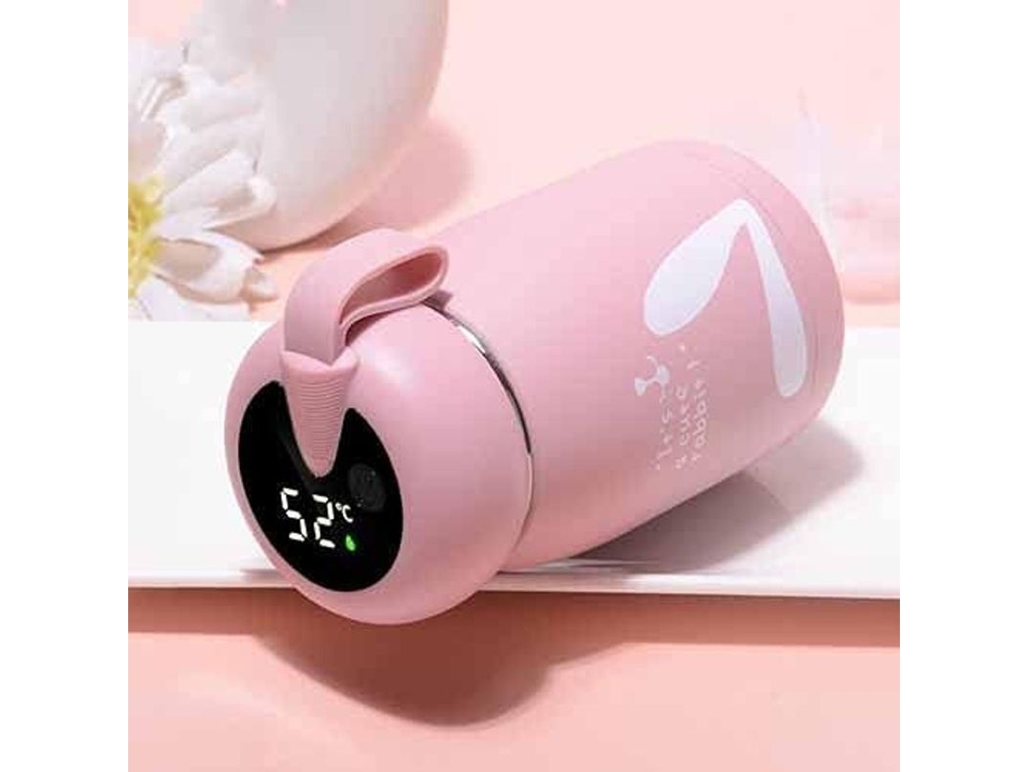 Garrafa de água Rebe-Termica Linjou em aço inoxidável com visor LED de temperatura, 320ml, rosa.