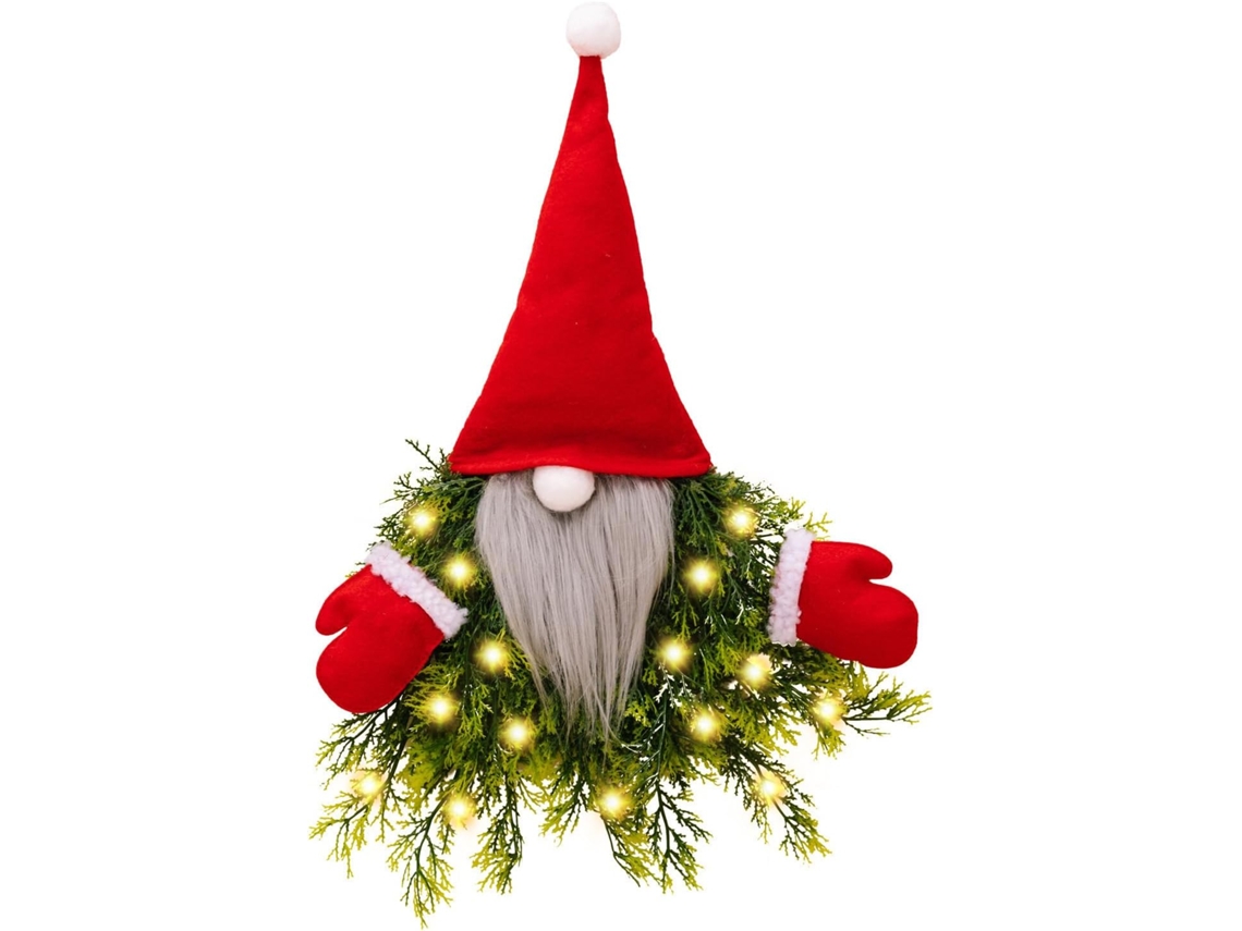Guirlanda De Papai Noel Iluminada Para Porta De Entrada, Uso Interno Ou Externo.