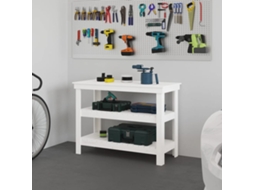 Vidaxl Bancada De Trabalho 110,5x50x80 Cm Pinho Maciço Branco