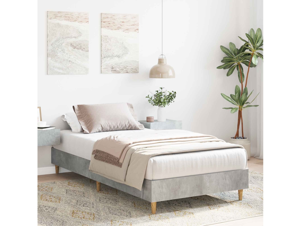Vidaxl Estrutura Da Cama Cinzento Cimento Derivados De Madeira