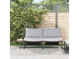Vidaxl Sofá De Jardim Cinzento-claro 200,5 X 70 X 85,5 Cm Aço