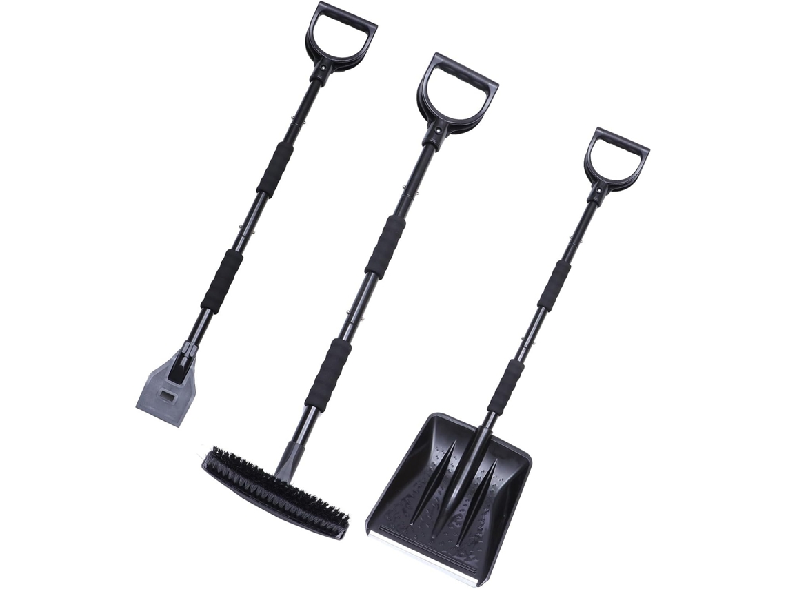 Kit Para Remoção De Neve E Gelo De Carros, Raspador De Neve E Gelo, Cabo Telescópico De Ferro