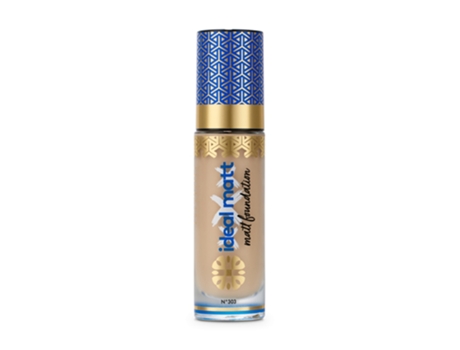 Base Líquida Matificante Mineral Ingrid Ideal 303 Dark Natural, 30ml.