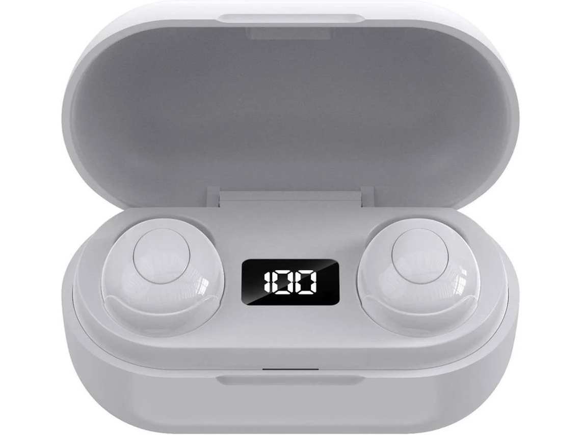 Auriculares Bluetooth True Wireless T8 (in Ear - Microfone - Noise Cancelling - Branco)
