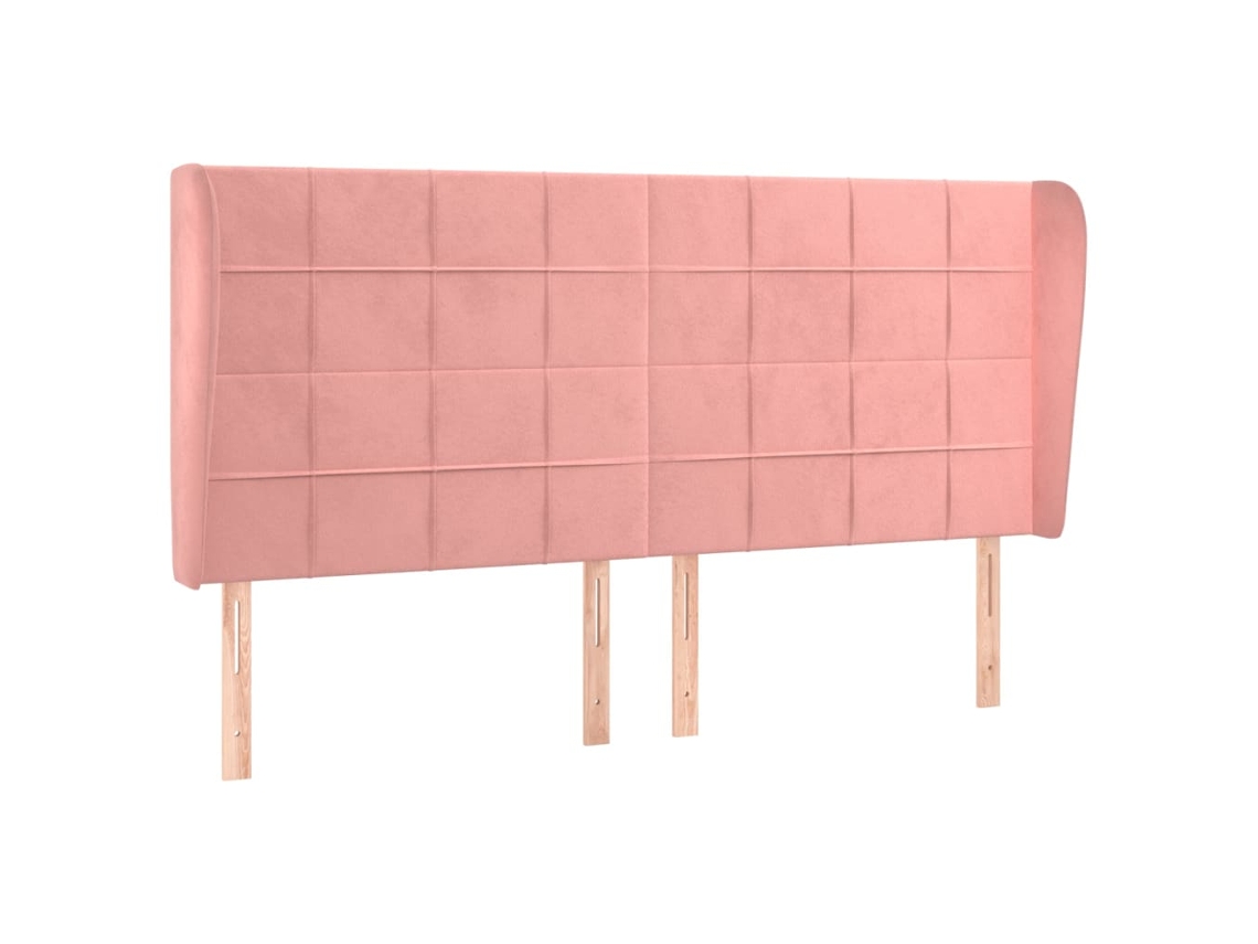 Cabeceira Cama C/ Abas Veludo 203x23x118/128 Cm Rosa MAISON EXCLUSIVE