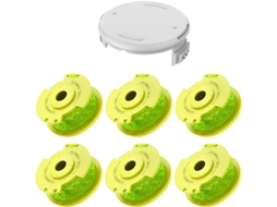 Pacote com 6 Carretéis de Fio com 1 Tampas Aparador de Grama para Ryobi Ac80rl3/ac14hca HENTEN HOME