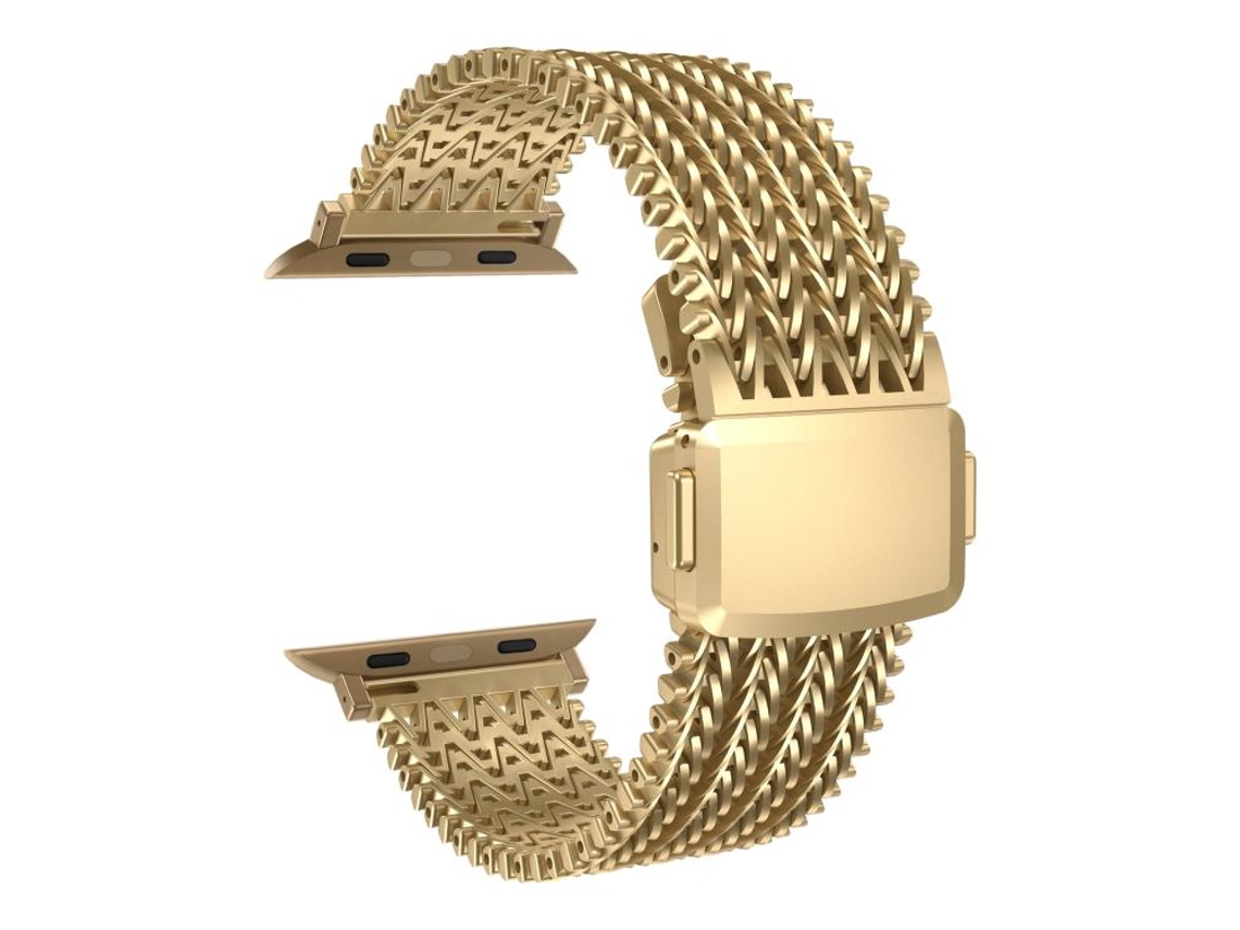 Bracelete para Apple Watch 38/40/41/42mm aço inoxidável magnético com malha dourada XIAOMOYU