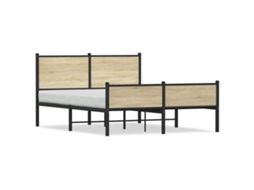 Bed Frame, Bed Frames Vidaxl Marrom Aço (137 X 190 Cm)