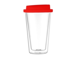 Copo De Café De Vidro Duplo Isolado 350ml Tampa De Silicone Alimentar