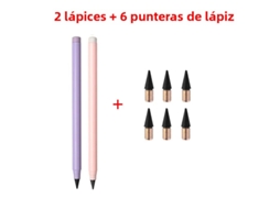 (modelo J) Conjunto De Lápis De Escrita Infinita, Inclui 2 Lápis E 6 Minas De Substituição, Apagáveis.