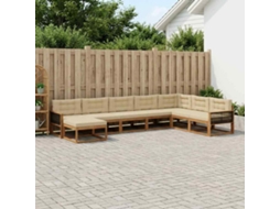 Vidaxl Conjunto De Sofás Para Exterior 8 Pcs Natural E Bege