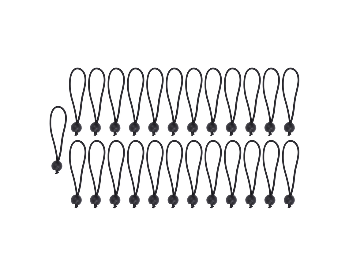 Laxiscreed Pack De 25 Bolas De Plástico Com Corda Elástica, 15cm, Para Fixar Tendas E Dosséis Com Cordas De 3,5mm