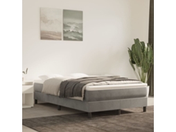 Vidaxl Cama Boxspring C/ Colchão 120x200 Cm Veludo Cinzento-claro