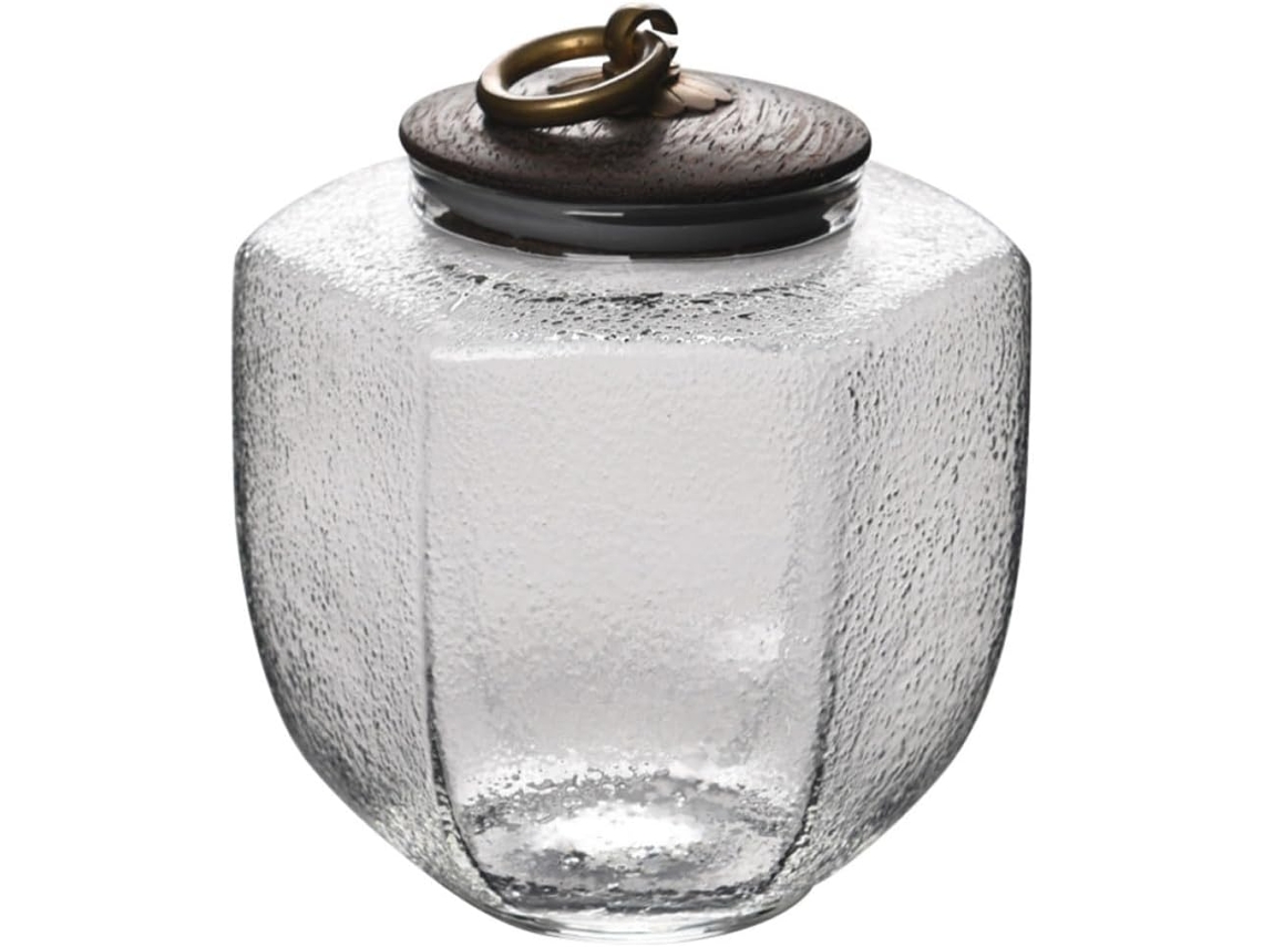 Pote De Vidro Retrô Com Textura Martelada Ushobe 800ml, Recipiente Hermético Para Armazenar Chá E Alimentos, Design