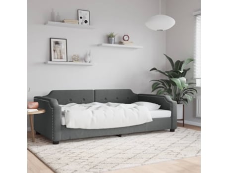 Sofá Cama VIDAXL Tecido Cinzento-escuro (90x190 cm)