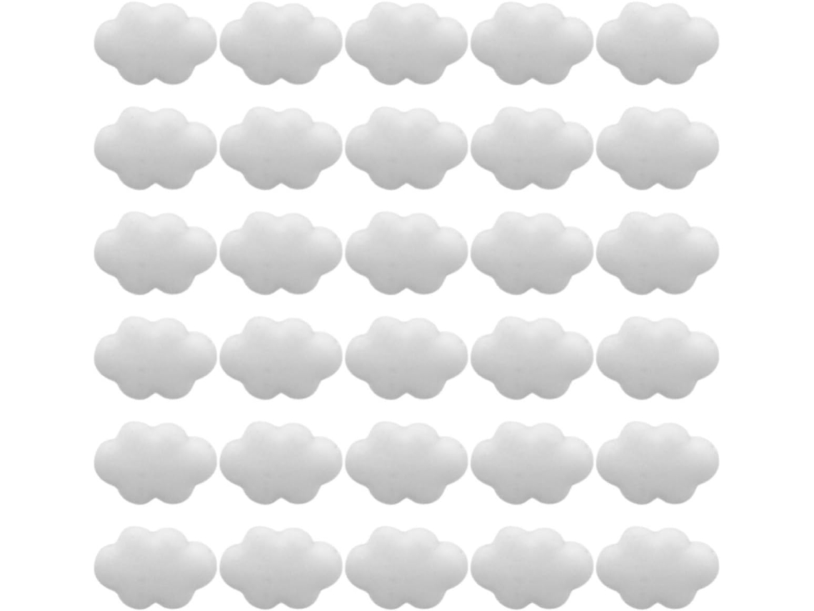 Tachinhas De Cortiça Com Design Criativo Nuvem Em Resina Branca, Pacote Com 30 Unidades, Ideais Para Mapas E Murais De
