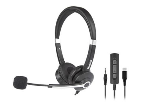 Auriculares Hheadmcjs Casco Alámbrico Diadema Oficinacentro Llamadas Usb HAMLET Preto