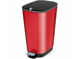 Caixote do Lixo com Pedal KIS Vermelho Polipropileno 50 L