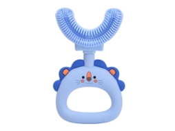Primerox escova de Dentes em U 360° Limpeza Total Silicone Segura para Crianças 2 6 Anos Azul