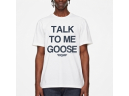 Rockinstone Top Gun Movie Talk Goose White Adult T-shirt Size:m