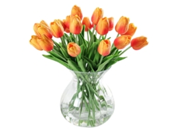 10 Tulipas Artificiais de Látex Pu Toque Realista, Arranjos Florais para Casa, Quarto, Brancas AQUAFORGE