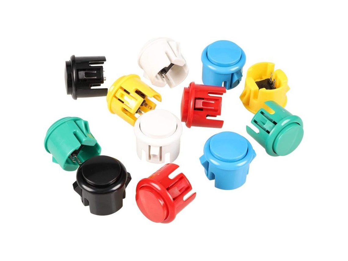 Kit 12 Botões Pushbutton 30mm Réplica Sanwa Obsf 30 Obsc 30 Obsn 30 para Arcade e Street Fighter | S/MARCA