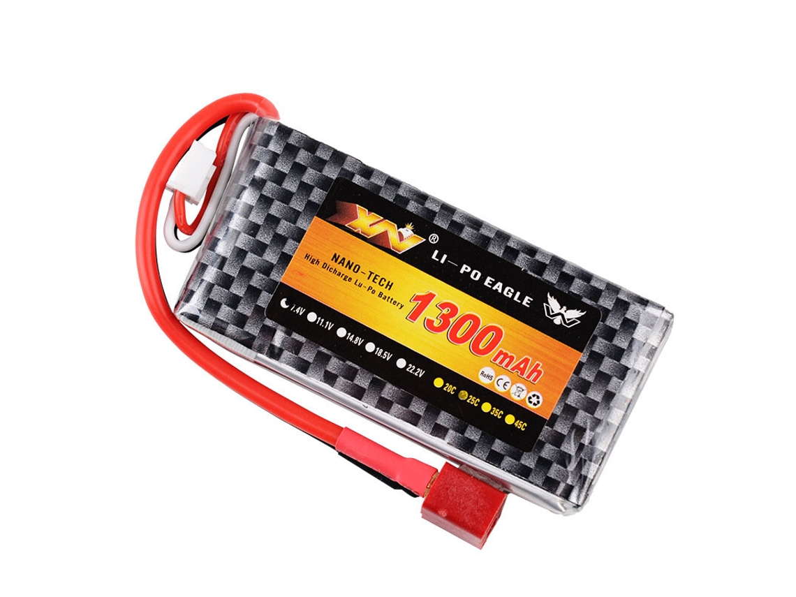 Bateria Xw 1300mah 7,4v 25c 2s Lipo Tsmjstxt30xt60 Ficha Para Drone Rc