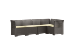 Vidaxl Sofá De Jardim De 5 Pessoas Com Almofadas Visual De Rattan Pp