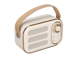 Caixa de Som Mali Bluetooth Vintage Portátil Hifi Stereo com Carregamento Usb Branco