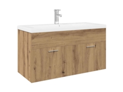 Sink Cabinet With Basin, Sink Cabinets With Basins Vidaxl Marrom Madeira Processada (90 X 38.5 X 46 Cm)
