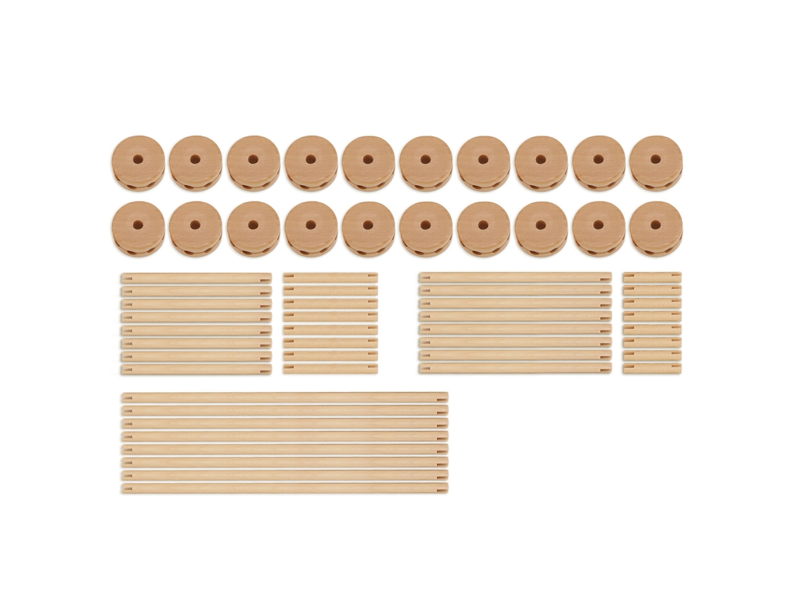 Bloques De Construcción Fortaleza Diy Madera Sin Burras Juguete Educativo Con Palos Y Bolas Interior Exterior