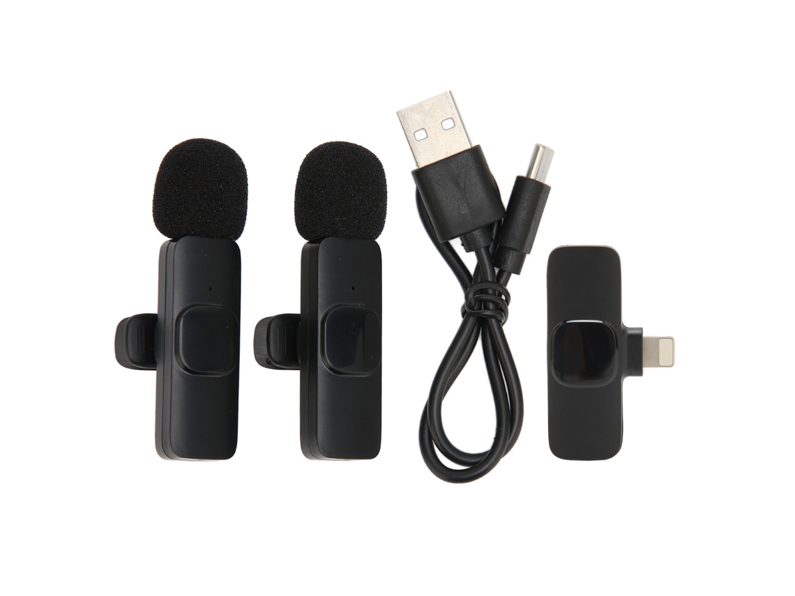 Micrófono de Solapa Inalámbrico Con Reducción de Ruido, Plug And Play, Micrófono de Solapa Hifi Con Clip para Android e Ios K9