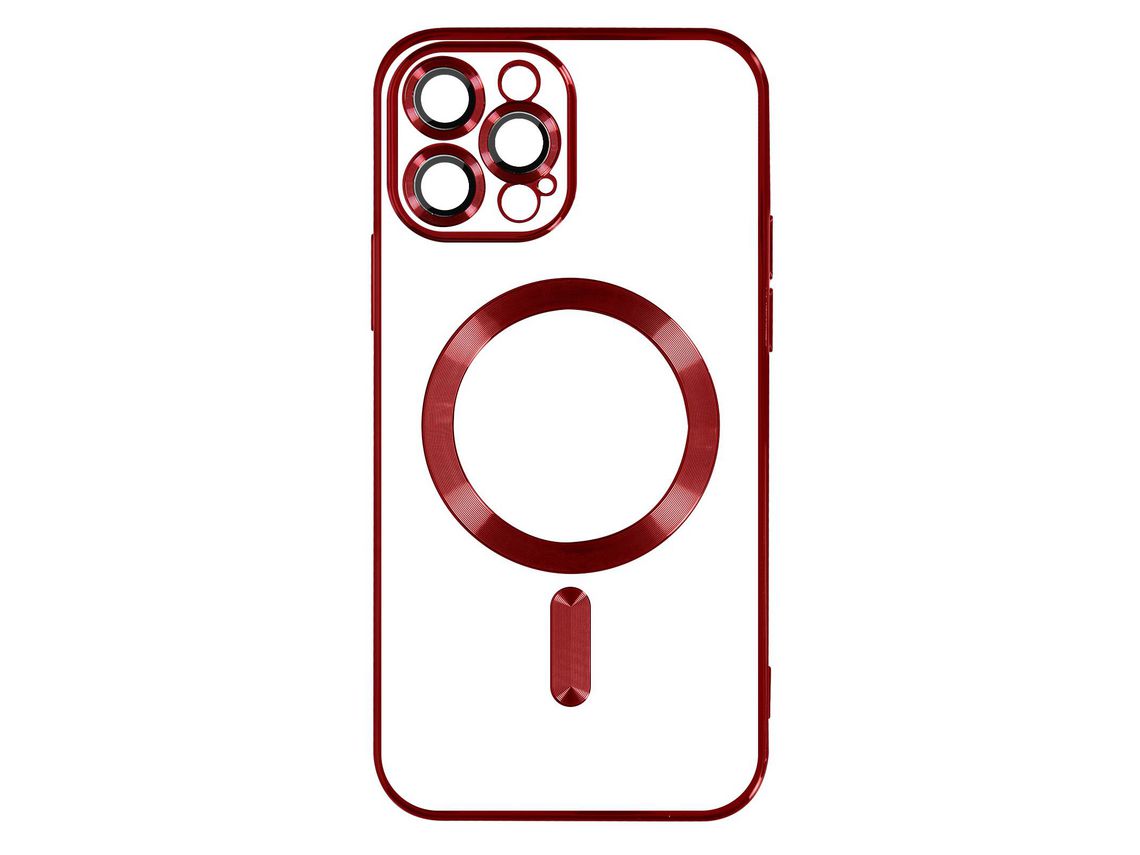 Capa Magsafe para iPhone 13 Pro Max Silicone Proteção Câmara Vermelho AVIZAR