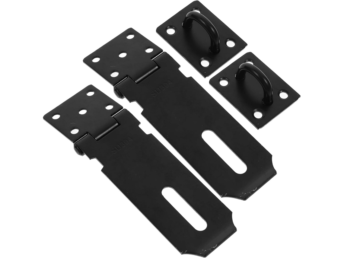 Shineofi Fecho De Porta Aço Inoxidável 304 Preto Espesso 4 Polegadas, 2 Conjuntos De Fechaduras Reforçadas Para Armários