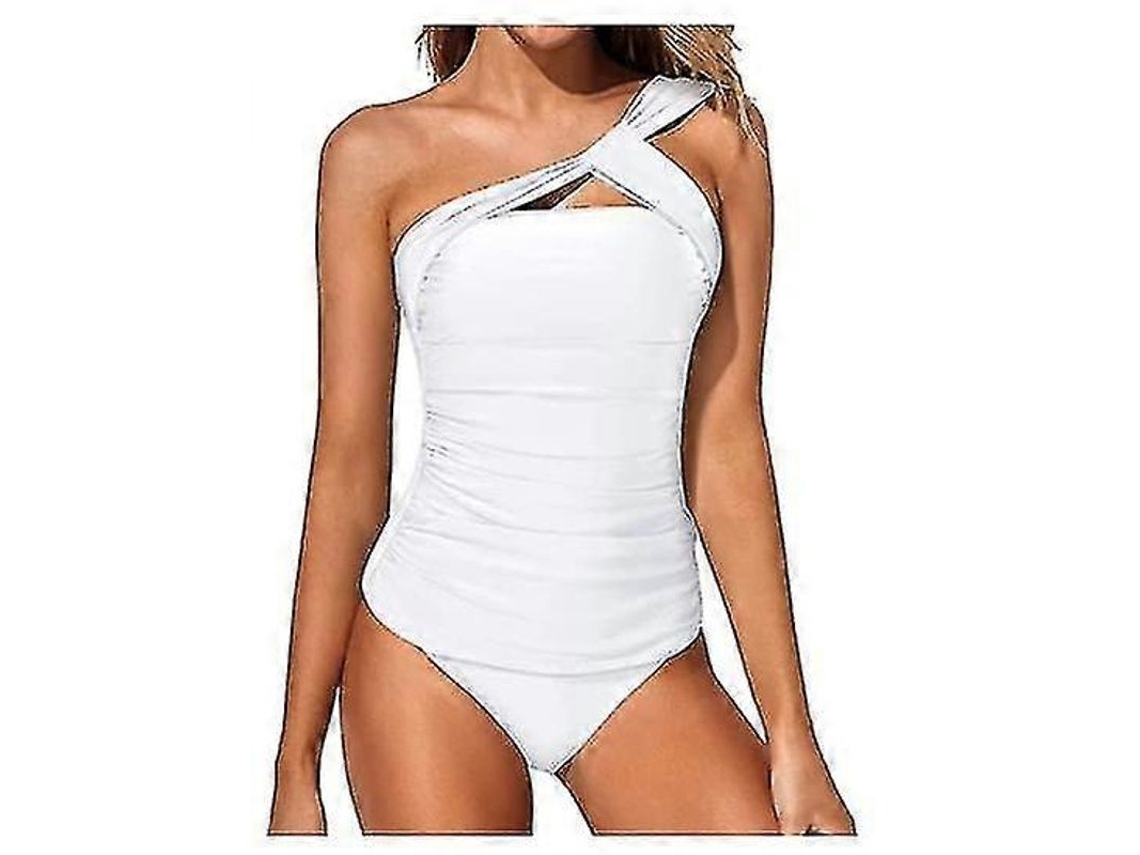 Traje De Banho Tankini Feminino De Alta Qualidade, Macio, Respirável E Rápido Seco, Ideal Para Praia E Esportes Branco