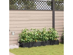 Vidaxl Vaso De Jardim 4 Unid. Preto 160 X 40 X 22 Cm Pp
