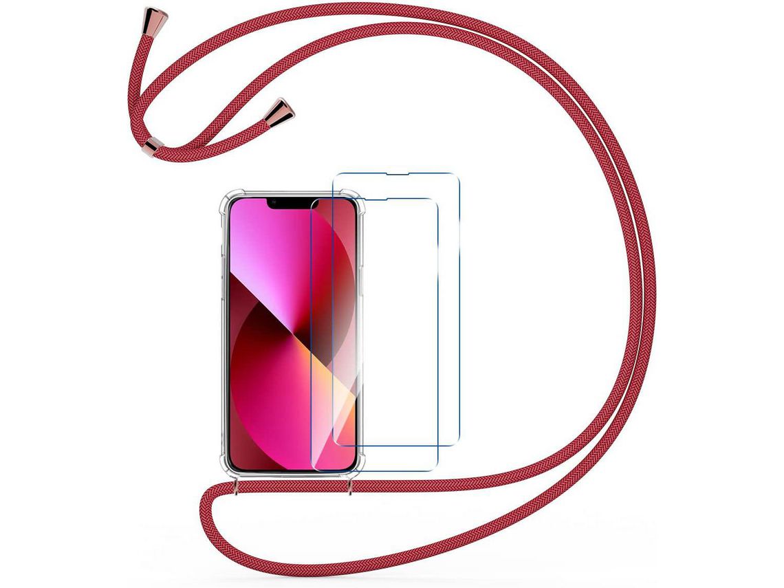 Kit Capa para iPhone 13 Mini HONGWE. Vermelho