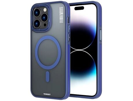 Capa com Magsafe Premium Youngkit para iPhone 14 Pro Max Matte Blue LUSOSMART