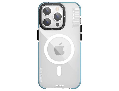 Capa com Magsafe Premium Youngkit para iPhone 14 Pro Clear Blue LUSOSMART