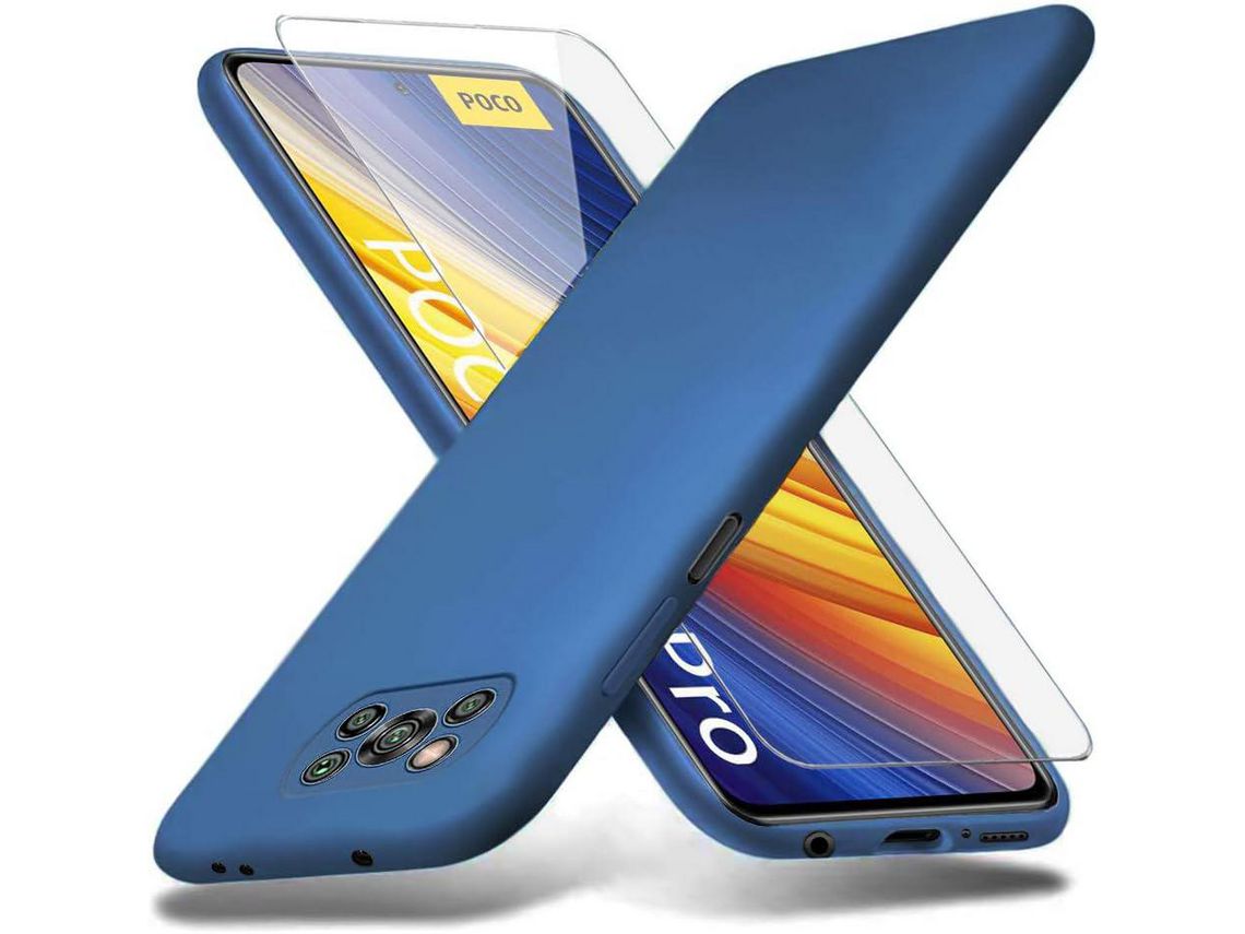 Kit Capa para Xiaomi Poco X3 Pro/Poco X3 Nfc HONGWE Azul