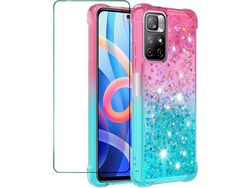 Kit Capa para Xiaomi Redmi Note 11S HONGWE. Rosa/Azul