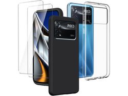 Kit Capa para Xiaomi Poco X4 Pro 5G 6.67 HONGWE. Preto+Transparente