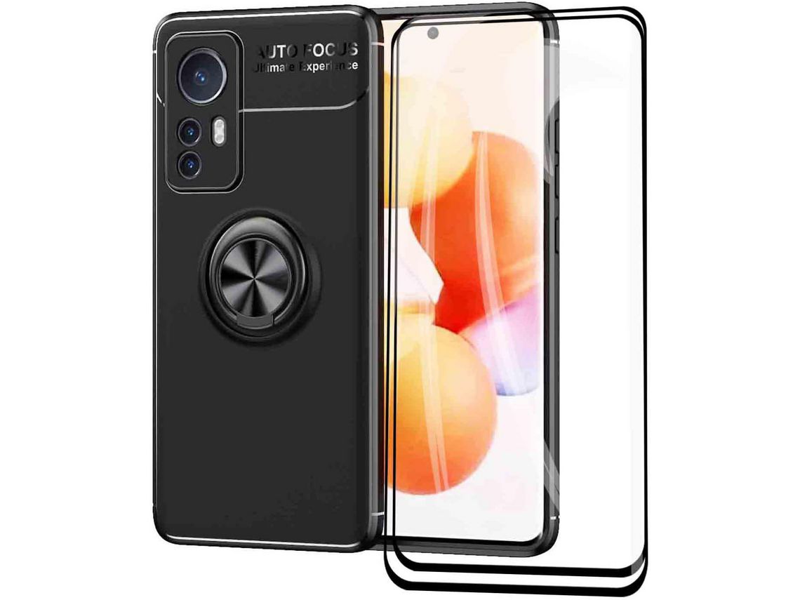 Kit Capa para Xiaomi Mi 12X/Mi 12 HONGWE. Preto+Preto